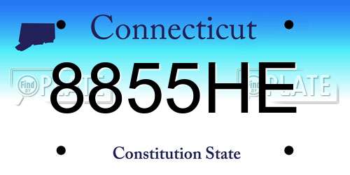 8855HE Connecticut License Plate