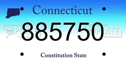 885750 Connecticut License Plate
