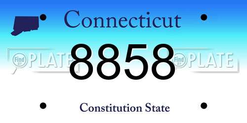 8858 Connecticut License Plate