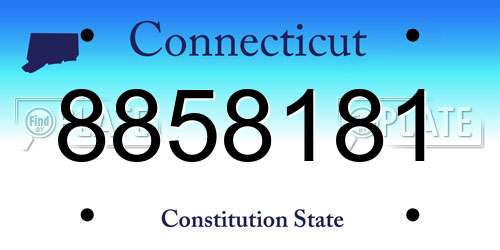 8858181 Connecticut License Plate