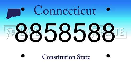 8858588 Connecticut License Plate
