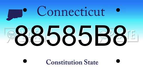 88585B8 Connecticut License Plate