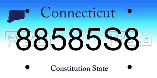 88585S8 Connecticut License Plate