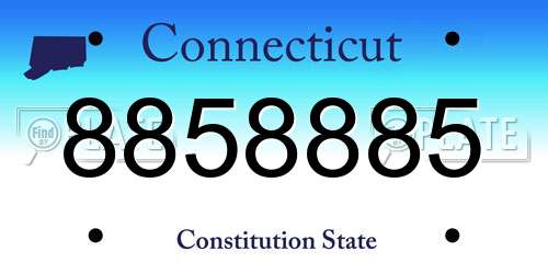 8858885 Connecticut License Plate