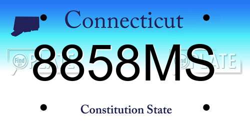 8858MS Connecticut License Plate