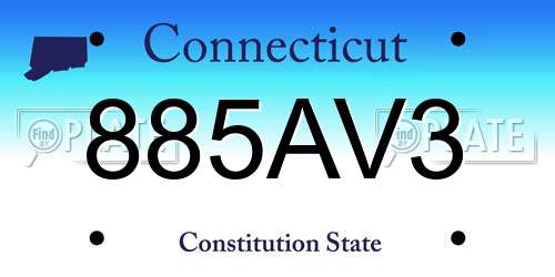 885AV3 Connecticut License Plate