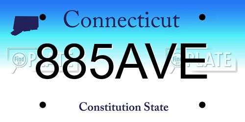 885AVE Connecticut License Plate
