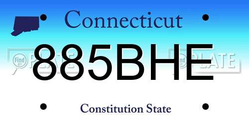 885BHE Connecticut License Plate