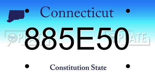 885E50 Connecticut License Plate