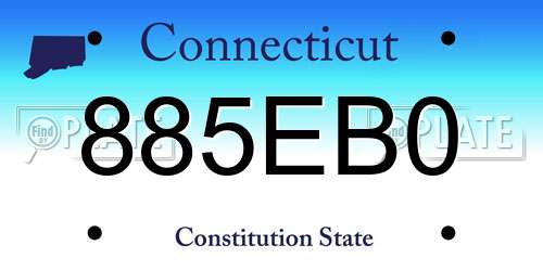 885EB0 Connecticut License Plate