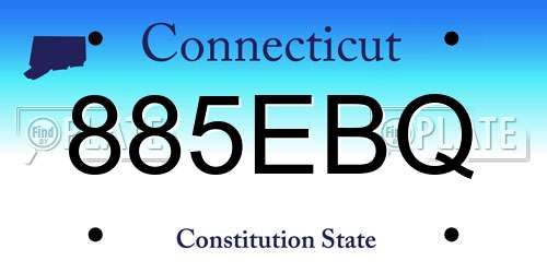 885EBQ Connecticut License Plate