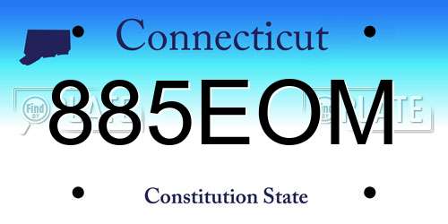 885EOM Connecticut License Plate