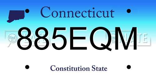 885EQM Connecticut License Plate