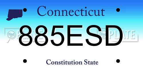 885ESD Connecticut License Plate