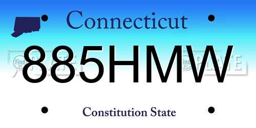 885HMW Connecticut License Plate