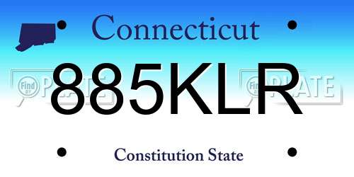 885KLR Connecticut License Plate