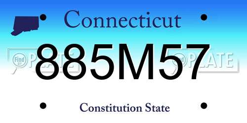 885M57 Connecticut License Plate