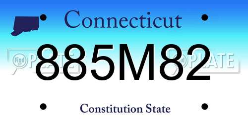 885M82 Connecticut License Plate