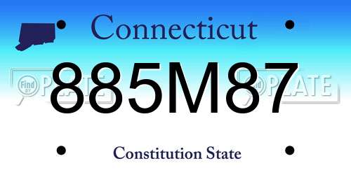 885M87 Connecticut License Plate