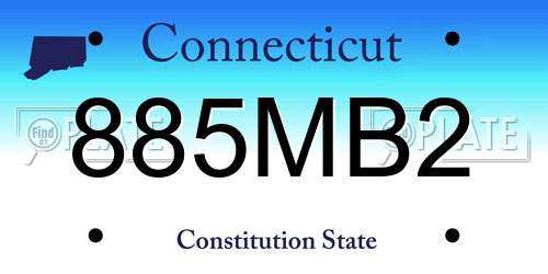 885MB2 Connecticut License Plate
