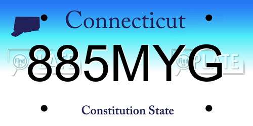 885MYG Connecticut License Plate