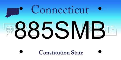 885SMB Connecticut License Plate