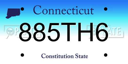 885TH6 Connecticut License Plate
