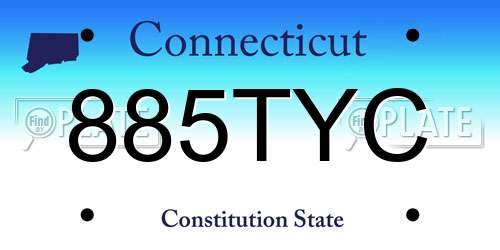 885TYC Connecticut License Plate