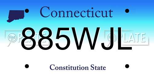 885WJL Connecticut License Plate