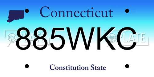 885WKC Connecticut License Plate