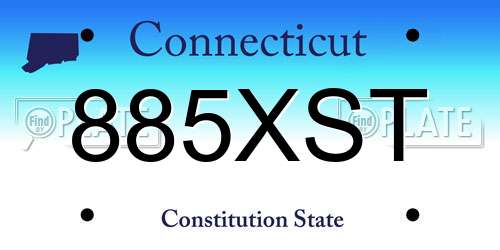 885XST Connecticut License Plate
