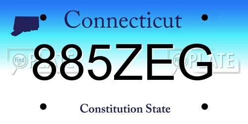 885ZEG Connecticut License Plate
