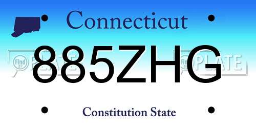 885ZHG Connecticut License Plate