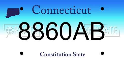 8860AB Connecticut License Plate