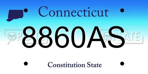 8860AS Connecticut License Plate