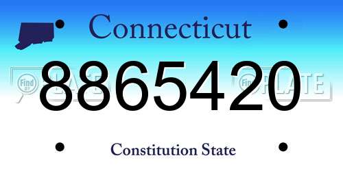8865420 Connecticut License Plate
