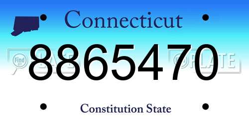 8865470 Connecticut License Plate