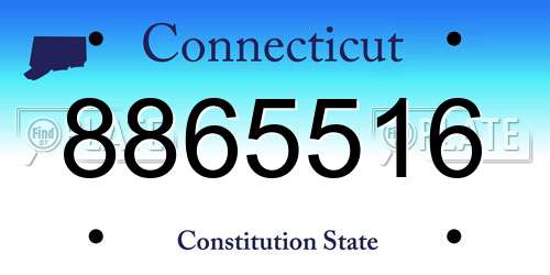 8865516 Connecticut License Plate