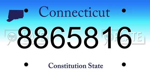 8865816 Connecticut License Plate