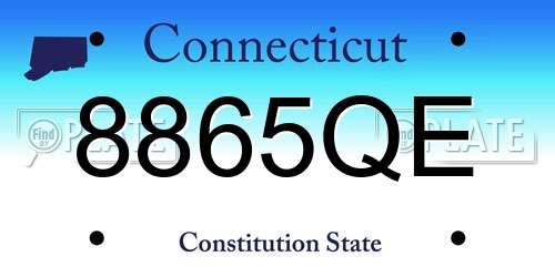 8865QE Connecticut License Plate