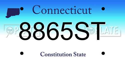 8865ST Connecticut License Plate
