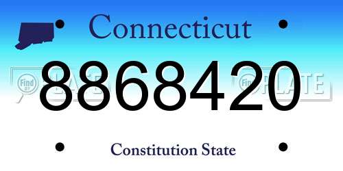 8868420 Connecticut License Plate