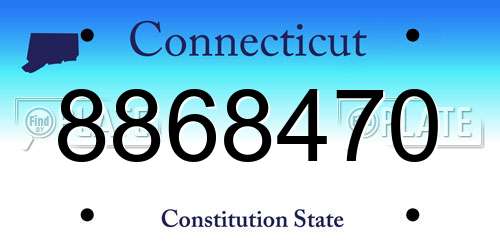 8868470 Connecticut License Plate