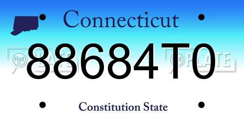 88684T0 Connecticut License Plate