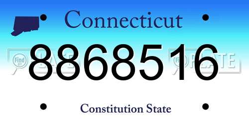 8868516 Connecticut License Plate