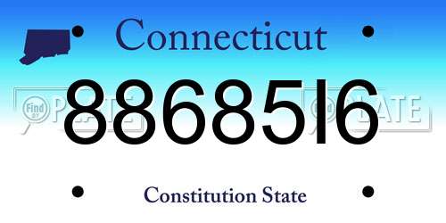 88685I6 Connecticut License Plate