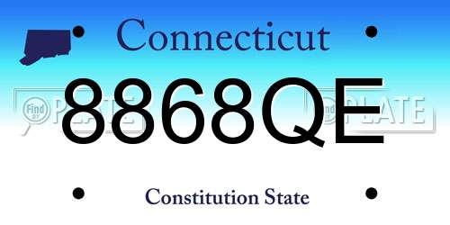 8868QE Connecticut License Plate