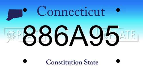 886A95 Connecticut License Plate