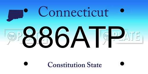 886ATP Connecticut License Plate