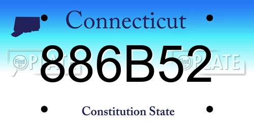 886B52 Connecticut License Plate
